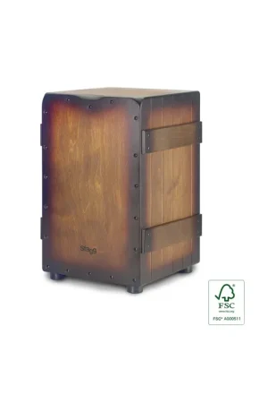 Stagg CAJ-CRATE-SBB - Cajón Crate de taille standard avec plaque sunburst brun - Prix malin