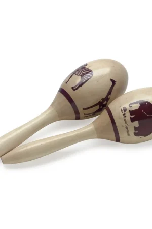 Livraison express | Stagg MRW-23 AFRICA - Paire de maracas ovales en bois, finition Afrique, 23 cm