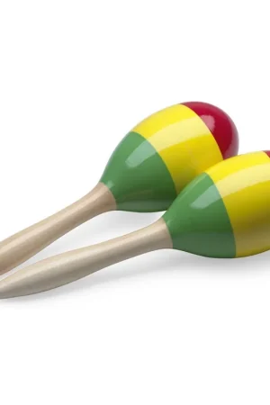 Stagg MRW-29R - Paire de maracas ovales en bois, finition reggae, 29 cm | Plus que quelques articles