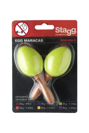 Stagg&nbsp;EGG-MA S/GR - Paire de maracas oeufs en plastique - Dernier arrivage