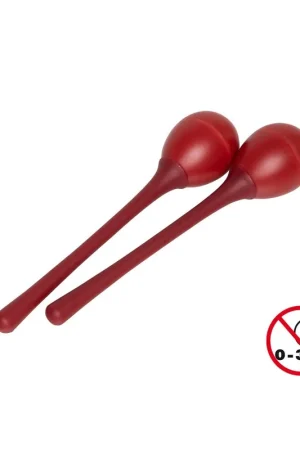 Nouveau chez nous - Stagg EGG-MA L/RD - Paire de maracas oeufs en plastique à long manche