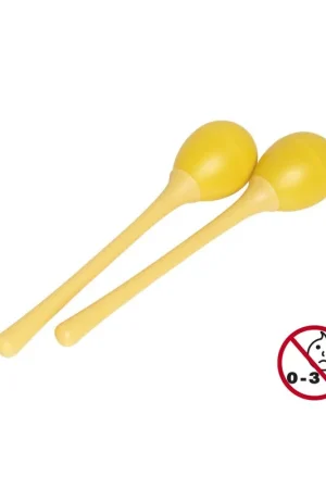 Économisez maintenant - Stagg EGG-MA L/YW - Paire de maracas oeufs en plastique à long manche
