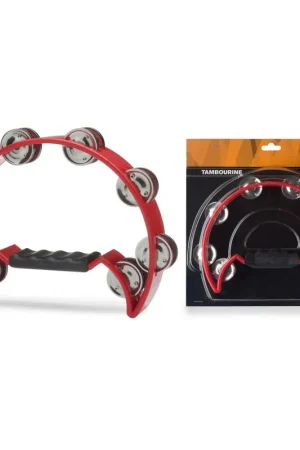 En stock | Stagg TAB-2 RD - Tambourin demi-lune en plastique avec 16 cymbalettes