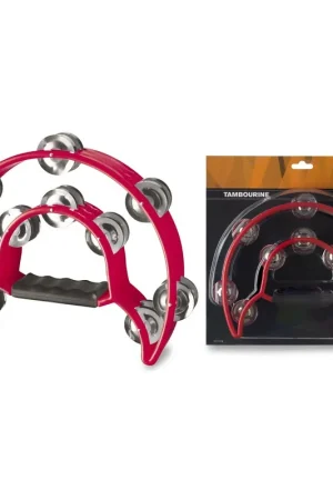 Direct fabricant - Stagg TAB-1 RD - Tambourin demi-lune en plastique avec 20 cymbalettes