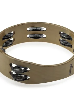 Disponible | Stagg STA-3208 - Tambourin en bois sans peau 8", 2 rangées de cymbalettes