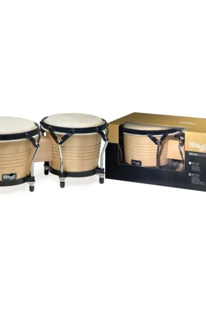 Stagg BW-200-N - Bongos latins en bois de 7,5" et 6,5" de couleur naturelle - Meilleure vente