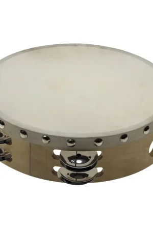 Super prix - Stagg STA-1208 - Tambourin 8" pré-accordé en bois, peau fixe rivetée, 2 rangées de cymbalettes