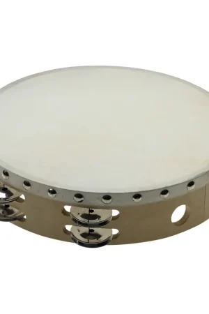 Stagg&nbsp;STA-1210 - Tambourin 10" pré-accordé en bois, peau fixe rivetée, 2 rangées de cymbalettes | Expédition express