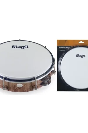 Cette semaine uniquement | Stagg TAB-208P/WD - Tambourin accordable en plastique 8" avec 2 rangées de cymbalettes