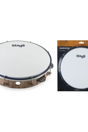 Stagg&nbsp;TAB-110P/WD - Tambourin accordable en plastique 10" avec 1 rangée de cymbalettes - Offre