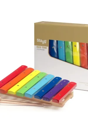 Premium | Stagg XYLO-J8 RB - Xylophone avec 8 lames de différentes couleurs et deux mailloches en bois