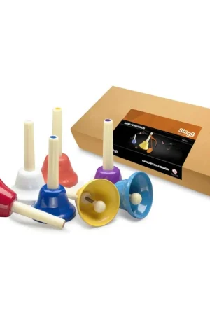 Incontournable | Stagg HB SET - Jeu de huit cloches de différentes couleurs, couvrant une octave