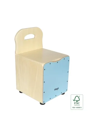 Commandez dès maintenant | Stagg CAJ-KID-BL - Cajón pour enfant avec dossier EasyGo, en tilleul, plaque bleue