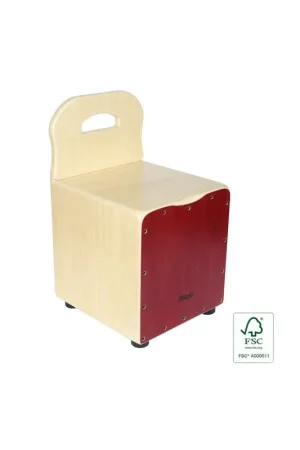 Stagg CAJ-KID-RD - Cajón pour enfant avec dossier EasyGo, en tilleul, plaque rouge - Promotion