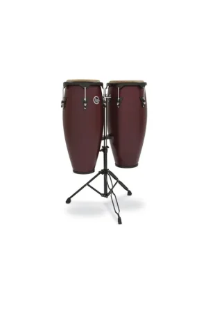 Remise - Latin Percussion LP646NY-DW - Set de Congas 10" et 11" CITY Dark Wood avec stand double