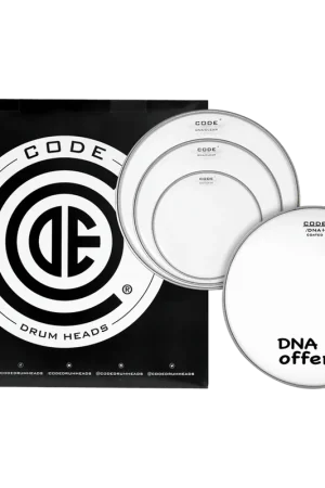 Code Drumheads Set de peaux TOM PACK DNA Transparente FUSION 10" 12" 14" + Caisse claire 14" DNA Sablée | Offre exclusive
