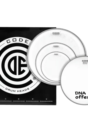 Meilleur prix - Code Drumheads Set de peaux TOM PACK GENERATOR Transparente ROCK 10" 12" 16" + Caisse claire 14" DNA Sablée