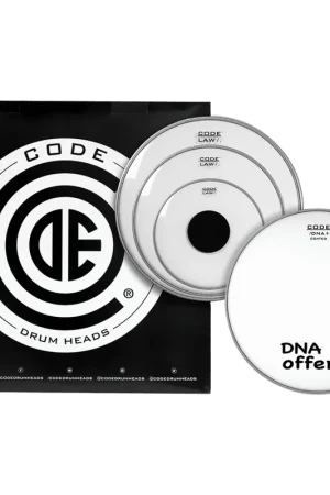 Code Drumheads Set de peaux TOM PACK LAW Transparente FUSION 10" 12" 14" + Caisse claire 14" DNA Sablée | Haute qualité