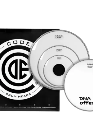 Code Drumheads Set de peaux TOM PACK LAW Transparente ROCK 10" 12" 16" + Caisse claire 14" DNA Sablée - Nouveau produit