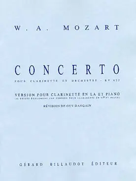 Mozart W.a. Concerto KV 622 Clarinette-2 - Bientôt épuisé