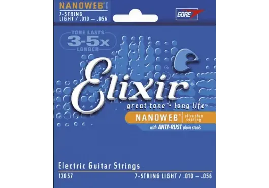 Commandez dès maintenant - Jeu de Cordes Electrique Elixir 7 Cordes Nanoweb 10/56 REF:12057