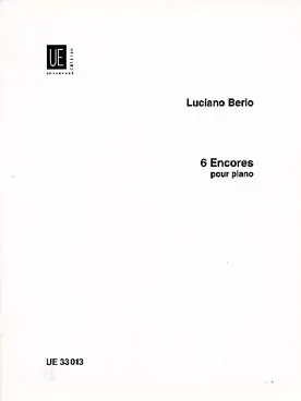 Qualité premium - Berio L. Six Encores Piano