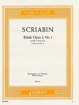 Très populaire | Scriabine A. Etude OP 2 N°1 Piano