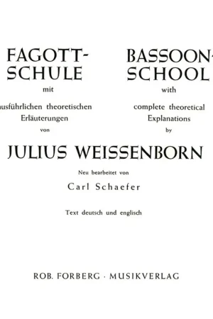 Weissenborn C.j. Fagott Schule Basson - Économisez maintenant