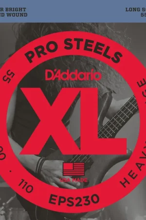 Excellente qualité - Jeu de Cordes Basse D'addario EPS230 File Rond 55-110