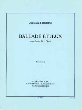 Livraison rapide | Ghidoni A. Ballade et Jeux Cor