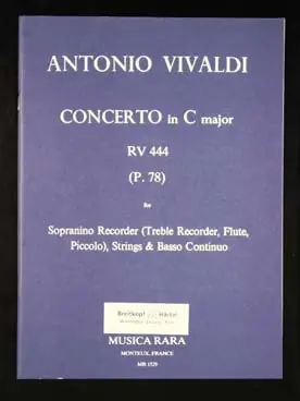 Nouvel arrivage | Vivaldi A. Concerto DO Majeur Flute A Bec Sopranino