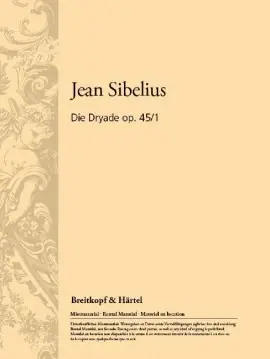 Profitez-en maintenant - Sibelius J. Die Dryade OP 45 N°1 Orchestre Conducteur