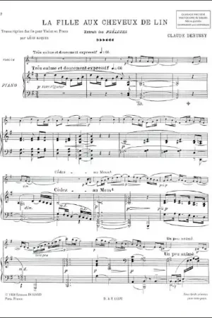 Expédition rapide - Debussy C. la Fille Aux Cheveux de Lin Violoncelle