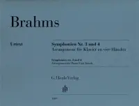 Derniers exemplaires - Brahms J. Symphonies N°3 et 4 Piano 4 Mains