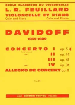 Davidoff K. Concerto N°1 OP 5 Violoncelle - Qualité premium