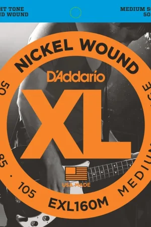 Achetez en ligne | Jeu de Cordes Basse D'addario EXL160M File Rond Medium 50/105