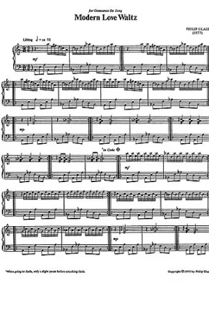 Affaire à saisir - Glass P. Modern Love Waltz Piano