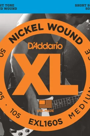 Offre exceptionnelle - Jeu de Cordes Basse D'addario EXL160S File Rond Short 50/105